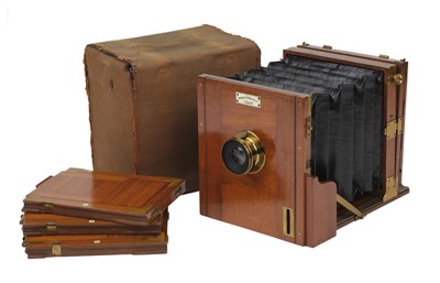 Lot 119 - Perken, Son & Co. Ltd Full-Plate Sliding Camera with "The Excelsior" brass lens