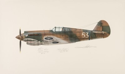 Lot 274 - Valo (John). Curtiss P40B Tomahawk, a unique profile painting