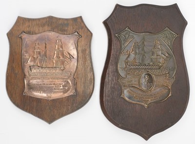 Lot 21 - Nelson (Horatio, 1758-1805). H.M.S. Victory centenary copper wall plaques