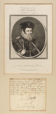 Lot 138 - Cecil (William). Autograph document signed, 1586