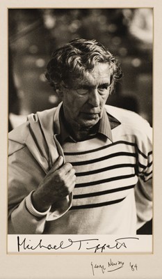 Lot 212 - Tippett (Michael, 1905-1998). Signed photograph, & seven further signed photos of British composers