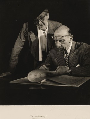 Lot 128 - Boulanger (Nadia, 1887-1979). Signed photograph with Igor Stravinsky, 1957