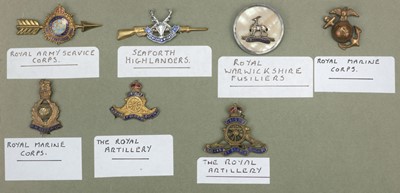 Lot 51 - Military Badges. A collection of military sweetheart badges