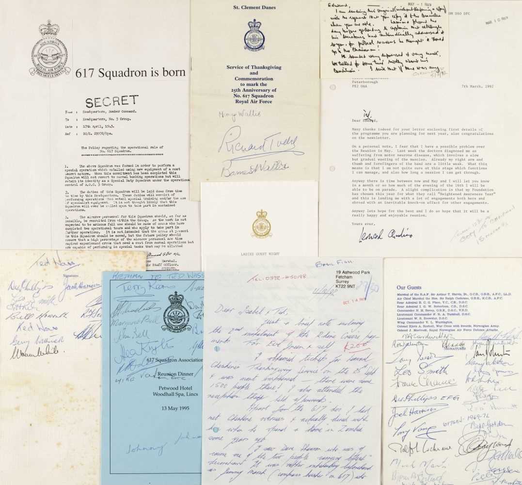 Lot 239 - Dambusters Autographs. An archive of letter all signed by 617 Squadron to Squadron Leader Ted Wass