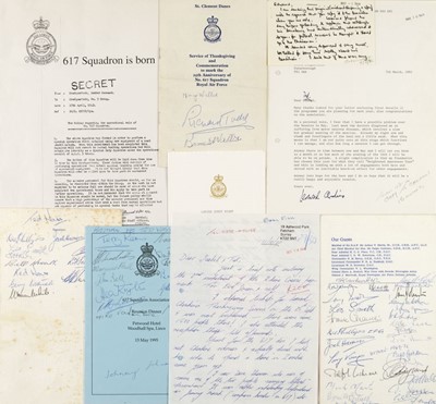 Lot 239 - Dambusters Autographs. An archive of letter all signed by 617 Squadron to Squadron Leader Ted Wass