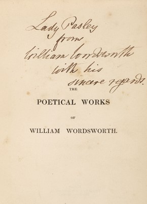 Lot 338 - Wordsworth (William). The Poetical Works, 4 volumes, presentation copy, 1832