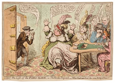 Lot 128 - Gillray (James). The Loss of the Faro-Bank; or The Rook's Pigeon'd..., H. Humphrey, 1797