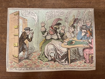 Lot 128 - Gillray (James). The Loss of the Faro-Bank; or The Rook's Pigeon'd..., H. Humphrey, 1797