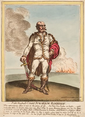 Lot 111 - Gillray (James). Field-Marshall Count Suwarrow - Romoniskoy, 1799