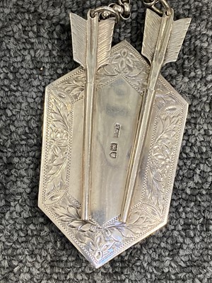 Lot 65 - Cross Belt Prickers. A Victorian silver cross belt pricker plate and fixings