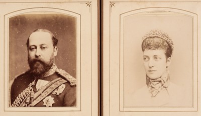 Lot 6 - British & European Royalty. An album containing 29 window-mounted cabinet cards, c. 1880s