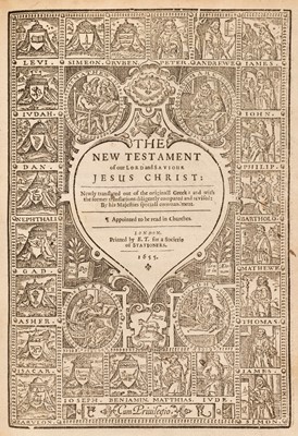 Lot 286 - Bible [English]. [The Holy Bible containing the Old Testament and the New..., 1655]