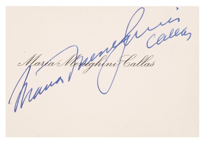 Lot 134 - Callas (Maria, 1923-1977) A fine ink signature, c. 1950s