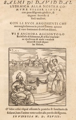 Lot 243 - Pozzo (Giovanni francesco da). Salmi di David Dal L’ebraica, Venice 1548