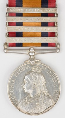 Lot 164 - Boer War. QSA Medal to Private W. Nicholls, 18th Hussars, Killed in action