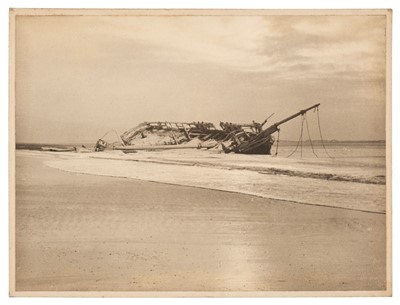 Lot 113 - Yorkshire Shipwrecks. An album containing 35 photographs, c. 1930s, gelatin silver prints