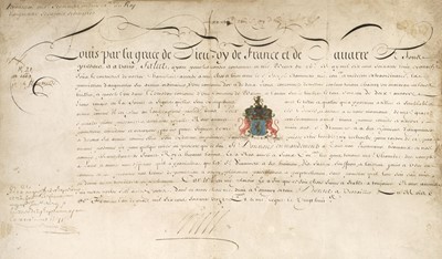 Lot 182 - Louis XIV (1638-1715). Document Signed, ‘Louis’, Versailles, 15 February 1671