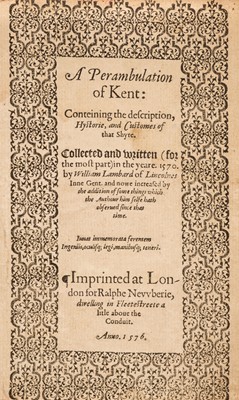 Lot 248 - Lambarde (William). A Perambulation of Kent: Conteining the description, Hystorie, and Customes