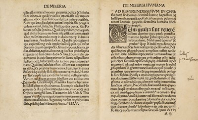 Lot 229 - Garzoni (Giovanni). De Miseria Hu[m]ana, Strasbourg: Johann Grüninger, 4 March 1505