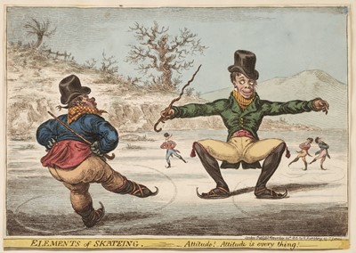 Lot 123 - Gillray (James). The Elements of Skating (2 from the set of 4), H. Humphrey, November 24th 1805