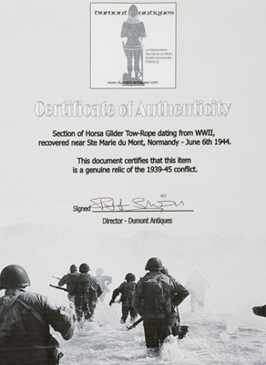 Lot 329 - Airspeed Horsa. A WWII Horsa Glider Tow-Rope