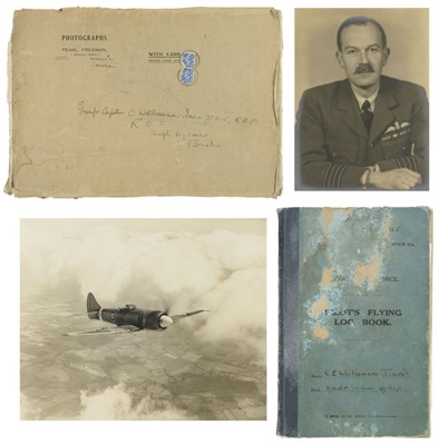 Lot 253 - Logbook. WWII logbook - Captain C.E. Williamson-Jones, D.F.C., 209 Flying Boat Squadron