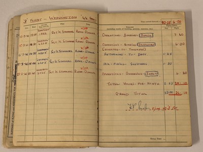 Lot 248 - Logbook. Flight Lieutenant D. Walker, 44 Squadron, Royal Air Force, 51 operations