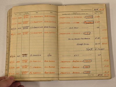 Lot 248 - Logbook. Flight Lieutenant D. Walker, 44 Squadron, Royal Air Force, 51 operations