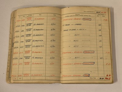 Lot 248 - Logbook. Flight Lieutenant D. Walker, 44 Squadron, Royal Air Force, 51 operations