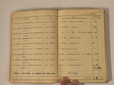 Lot 248 - Logbook. Flight Lieutenant D. Walker, 44 Squadron, Royal Air Force, 51 operations