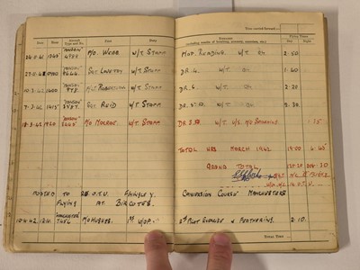 Lot 248 - Logbook. Flight Lieutenant D. Walker, 44 Squadron, Royal Air Force, 51 operations