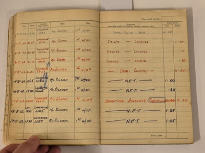 Lot 248 - Logbook. Flight Lieutenant D. Walker, 44 Squadron, Royal Air Force, 51 operations
