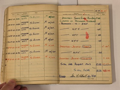 Lot 248 - Logbook. Flight Lieutenant D. Walker, 44 Squadron, Royal Air Force, 51 operations