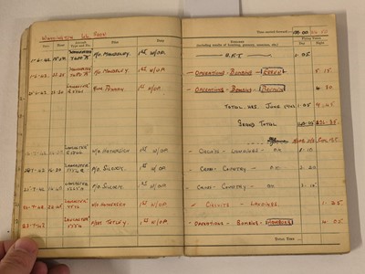 Lot 248 - Logbook. Flight Lieutenant D. Walker, 44 Squadron, Royal Air Force, 51 operations