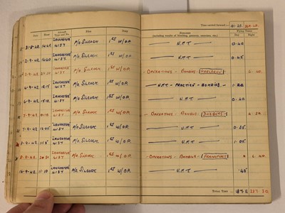 Lot 248 - Logbook. Flight Lieutenant D. Walker, 44 Squadron, Royal Air Force, 51 operations