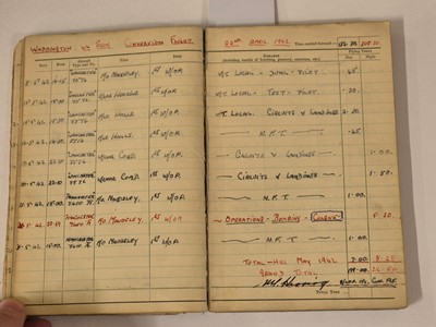 Lot 248 - Logbook. Flight Lieutenant D. Walker, 44 Squadron, Royal Air Force, 51 operations