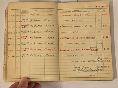 Lot 248 - Logbook. Flight Lieutenant D. Walker, 44 Squadron, Royal Air Force, 51 operations
