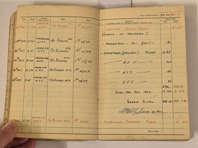 Lot 248 - Logbook. Flight Lieutenant D. Walker, 44 Squadron, Royal Air Force, 51 operations
