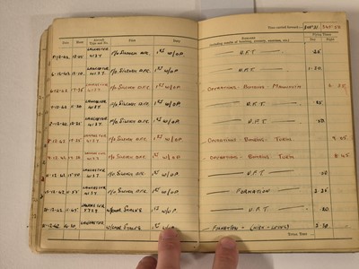Lot 248 - Logbook. Flight Lieutenant D. Walker, 44 Squadron, Royal Air Force, 51 operations