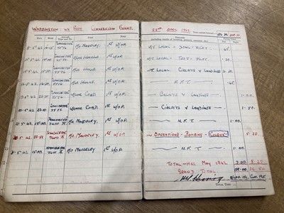 Lot 248 - Logbook. Flight Lieutenant D. Walker, 44 Squadron, Royal Air Force, 51 operations