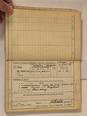 Lot 248 - Logbook. Flight Lieutenant D. Walker, 44 Squadron, Royal Air Force, 51 operations