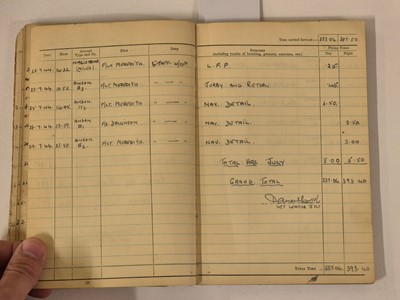 Lot 248 - Logbook. Flight Lieutenant D. Walker, 44 Squadron, Royal Air Force, 51 operations