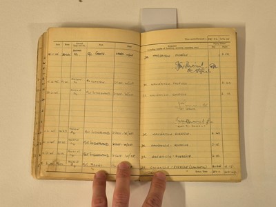 Lot 248 - Logbook. Flight Lieutenant D. Walker, 44 Squadron, Royal Air Force, 51 operations