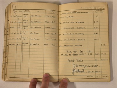 Lot 248 - Logbook. Flight Lieutenant D. Walker, 44 Squadron, Royal Air Force, 51 operations