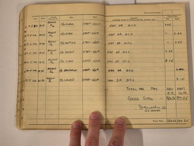 Lot 248 - Logbook. Flight Lieutenant D. Walker, 44 Squadron, Royal Air Force, 51 operations