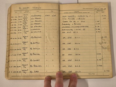Lot 248 - Logbook. Flight Lieutenant D. Walker, 44 Squadron, Royal Air Force, 51 operations