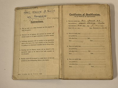 Lot 248 - Logbook. Flight Lieutenant D. Walker, 44 Squadron, Royal Air Force, 51 operations