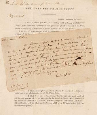 Lot 205 - Scott (Walter, 1771-1832). Autograph Letter Signed, c. 1830