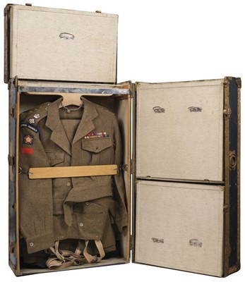 Lot 83 - Military Chest. A military chest, c.1950s belonging to Col E.L.L. Vulliamy, O.B.E., Royal Signals