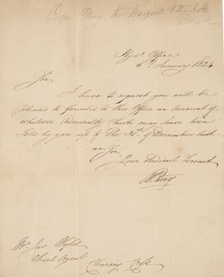 Lot 194 - Parry (William Edward, 1790-1855). Autograph Letter Signed, 6 January 1824